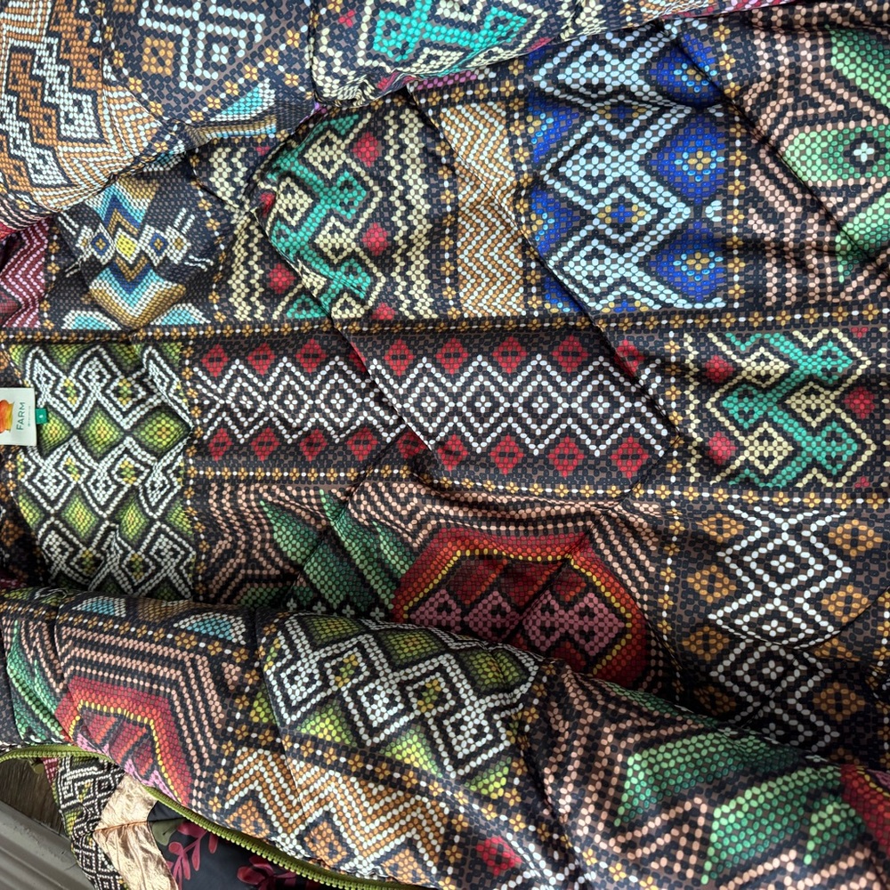 FARM Rio Multicolor Patterned Puffer Jacket - Picture 4 of 5